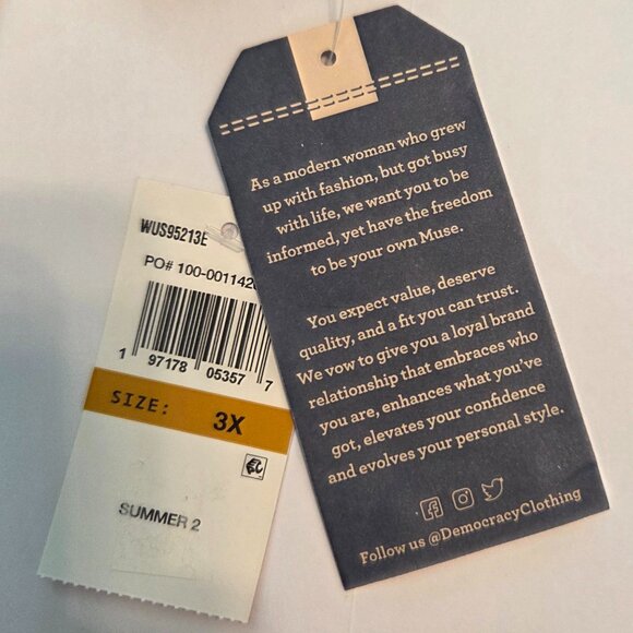 NWT - Democracy Short Sleeve Top, 3X, Black/tan/warm caramel brown - Picture 10 of 12